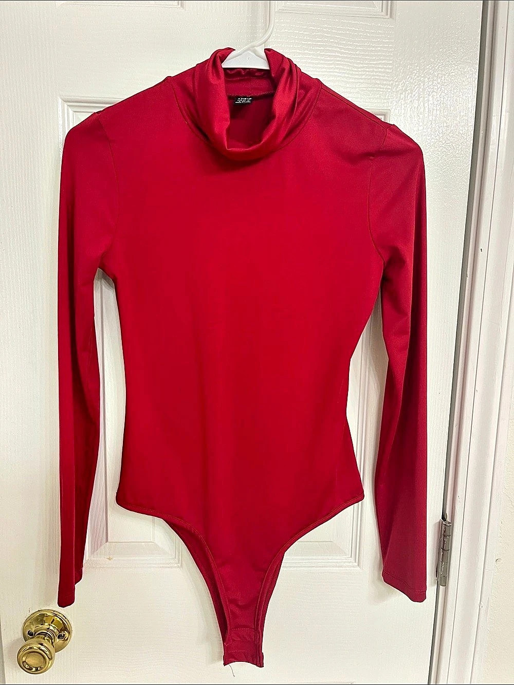 SHEIN Red Long Sleeve Bodysuit Size Small